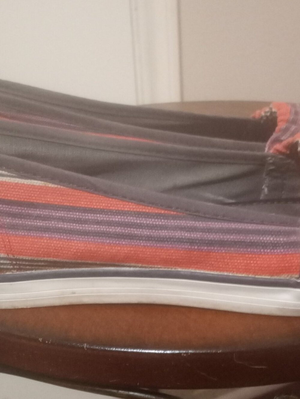 Tory Burch Raymond Striped Canvas Flat Comfort Shoes Women's 8M - Picture 4 of 12